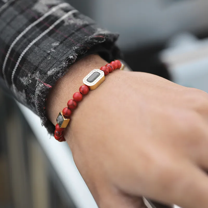 BABAMA Red Turquoise Bracelets Unisex-8