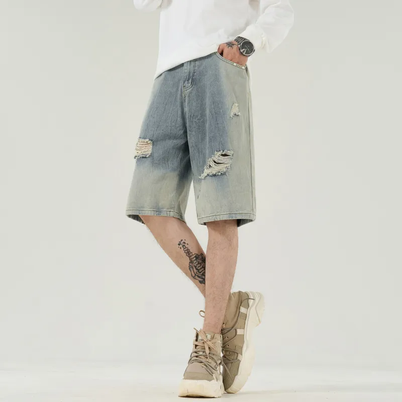 GDRX Denim Shorts Unisex Light Blue-3