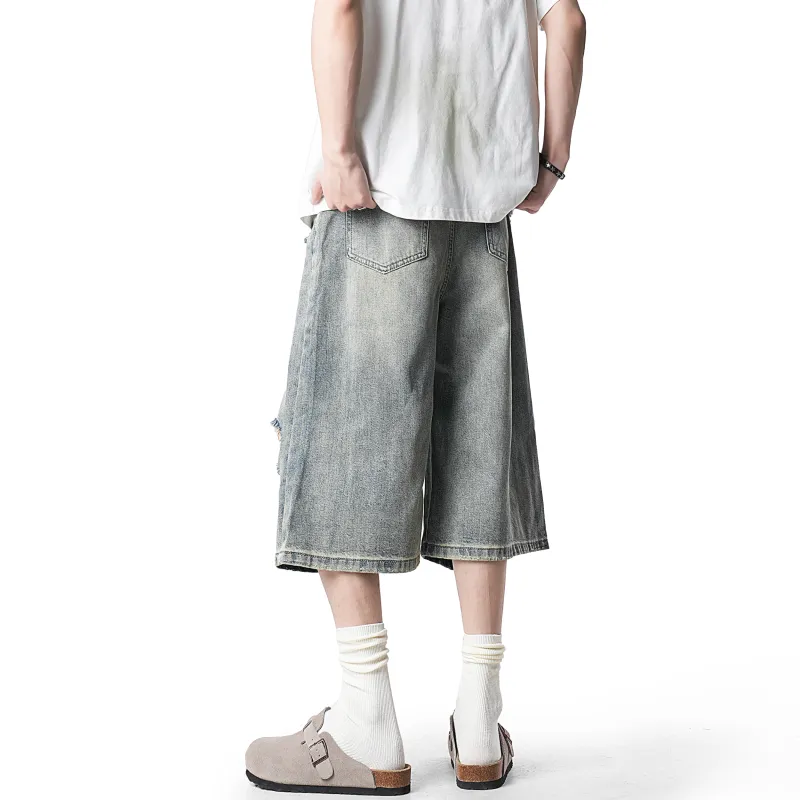 GDRX Denim Shorts Unisex Washed Blue-3
