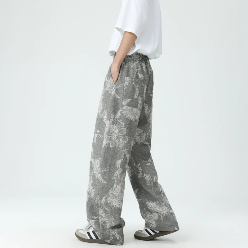 GDRX Casual Pants Unisex Pattern Gray-4