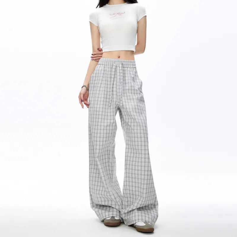 GDRX Casual Pants Unisex Black White Plaid-19