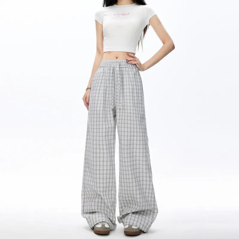 GDRX Casual Pants Unisex Black White Plaid-18