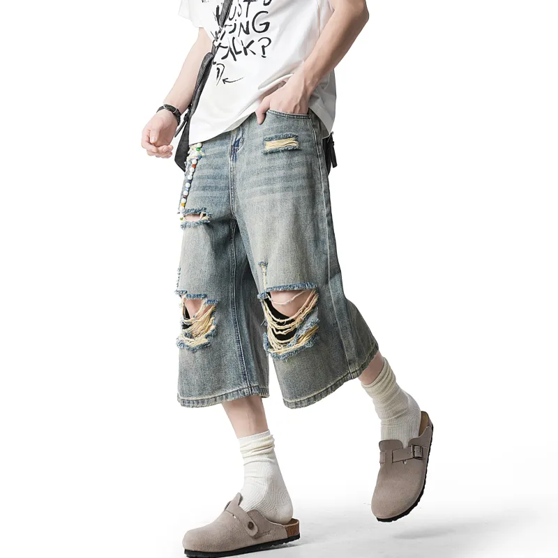 GDRX Denim Shorts Unisex Washed Blue-5