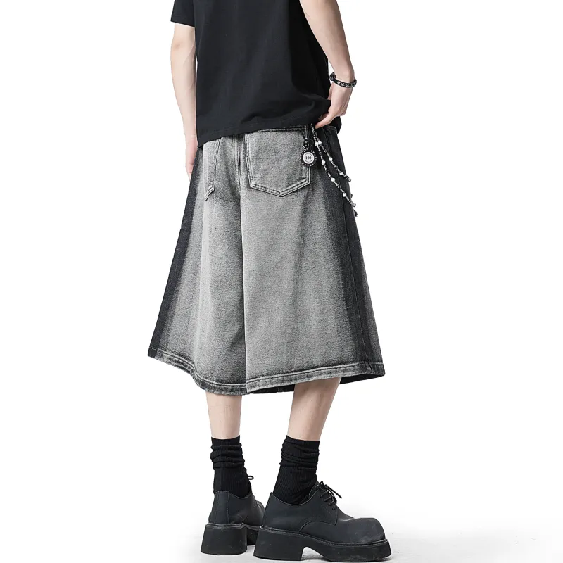 GDRX Denim Shorts Unisex Black Gray Color-3