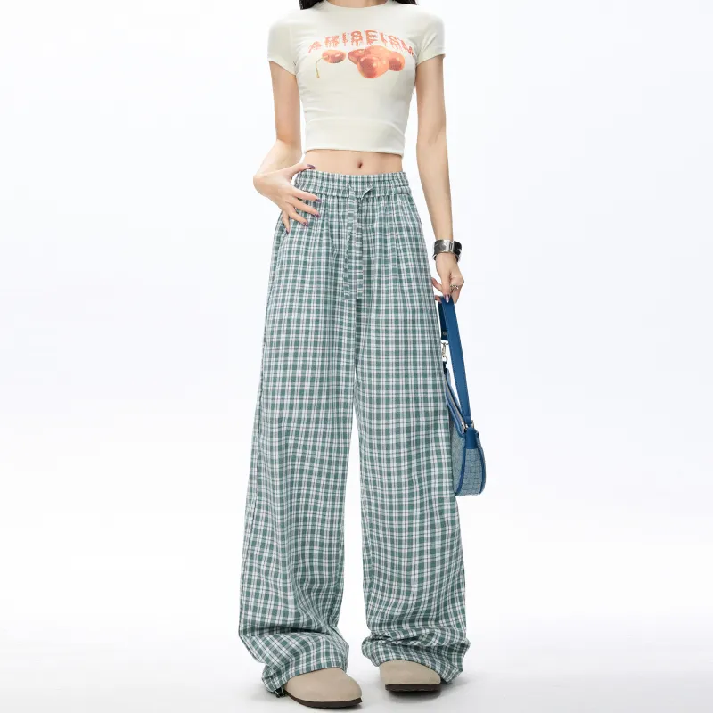 GDRX Casual Pants Unisex Black White Plaid-9