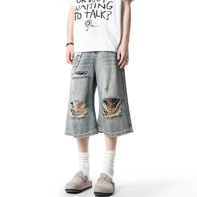 GDRX Denim Shorts Unisex Washed Blue-2