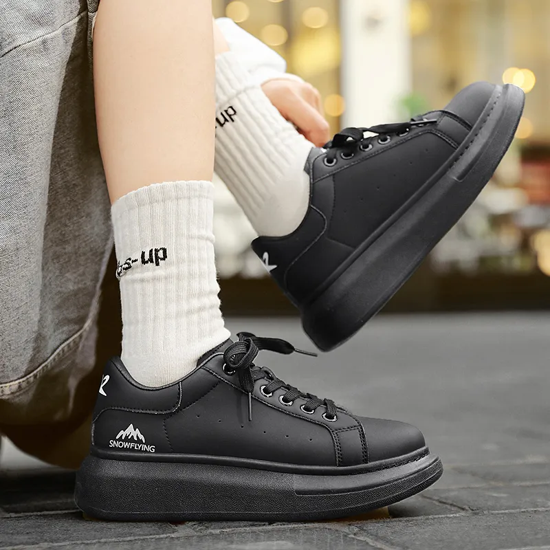 SNOW FLYING Skateboard Shoes Unisex Low Top White/Beige/Black-7