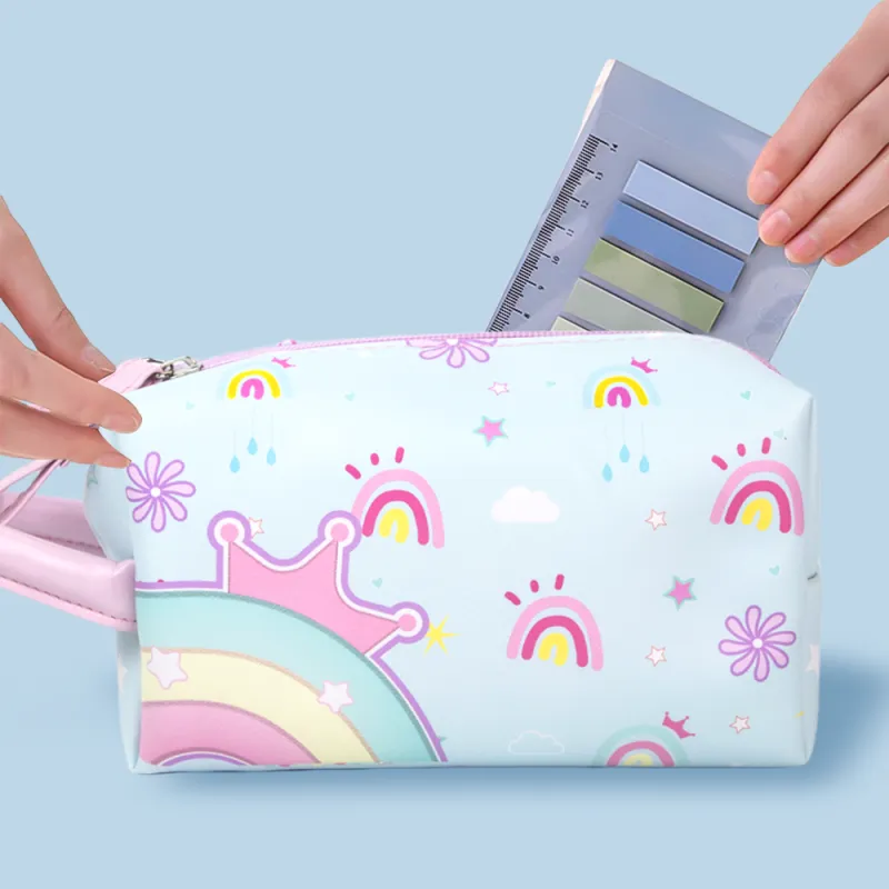 PinkyPinky PU Storage Bag Women's White/Blue/Pink-4