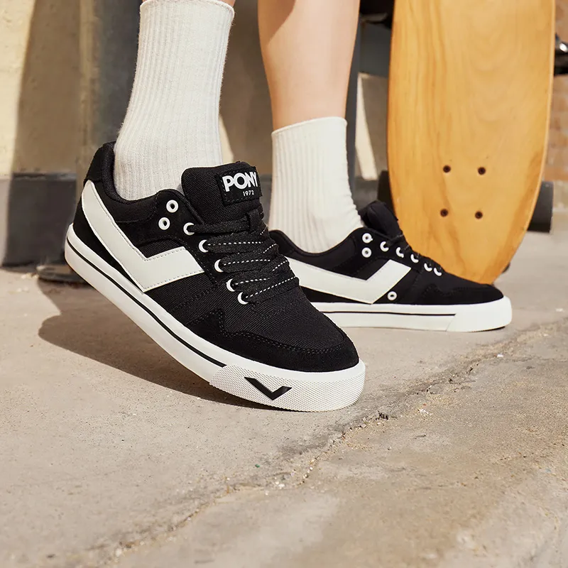 PONY Atop Coverage Wear Resistant Low Top Skateboard Shoes Unisex Black-5