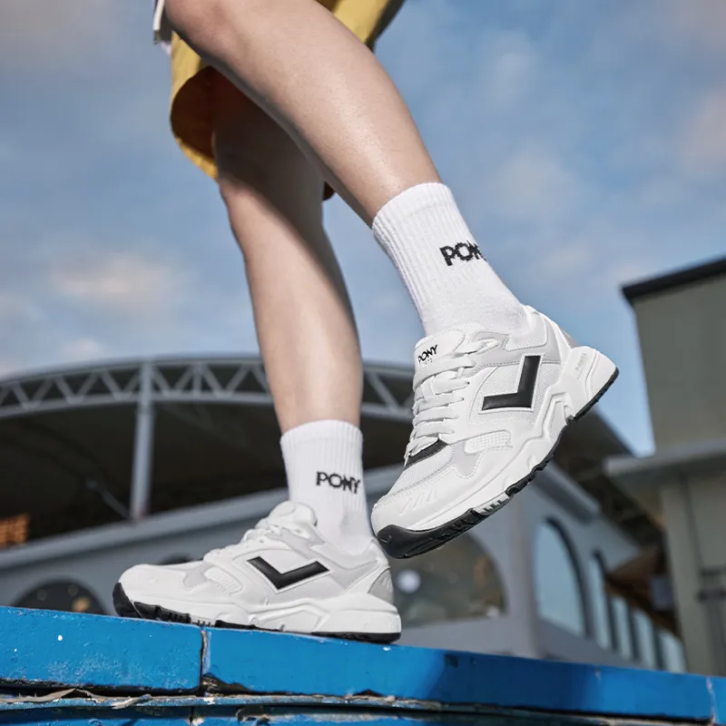PONY MJ 72 Cushioned Slip Resistant Low Top Casual Running Shoes Unisex White Gray-6