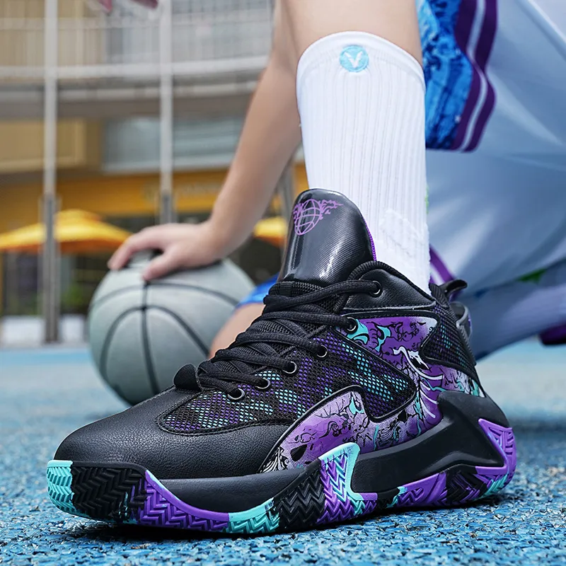 TONYBEAR Breathable Mid Top Basketball Shoes Unisex-4
