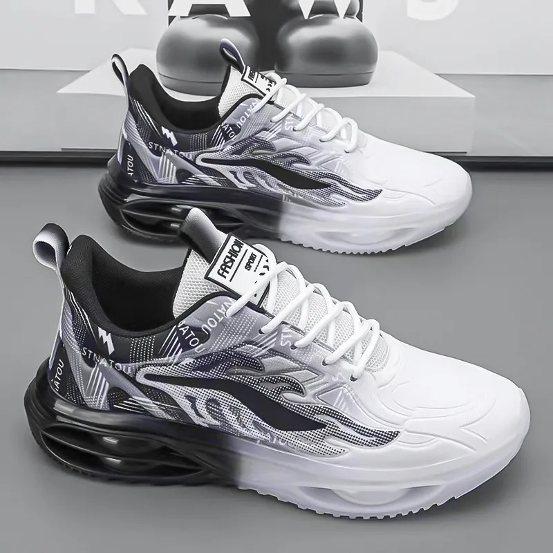 TONYBEAR Cushioning Breathable Height Increasing Low-Top Running Shoes Men's-17