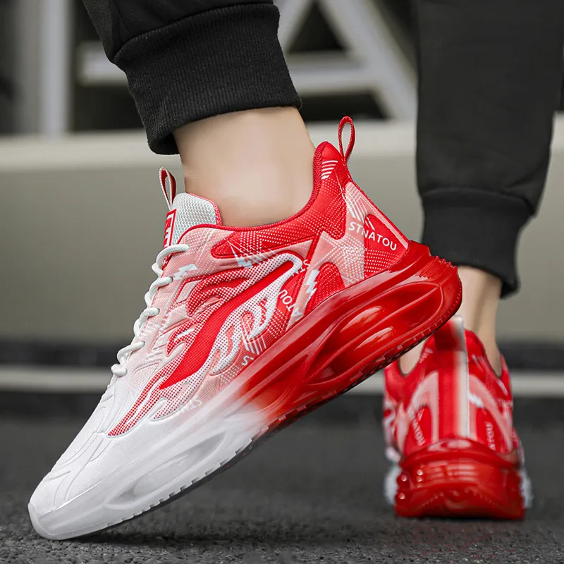 TONYBEAR Cushioning Breathable Height Increasing Low-Top Running Shoes Men's-5