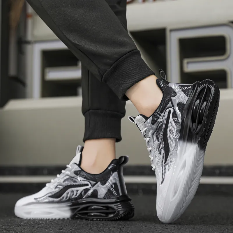 TONYBEAR Cushioning Breathable Height Increasing Low-Top Running Shoes Men's-14