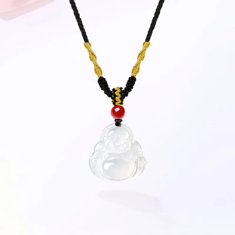 Master Kim Natural Chalcedony Jade Necklaces Unisex-2