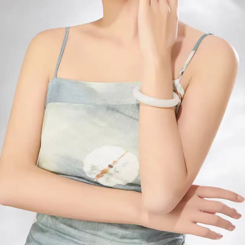 Master Kim Hetian Jade Bangles White Jade Women's-4