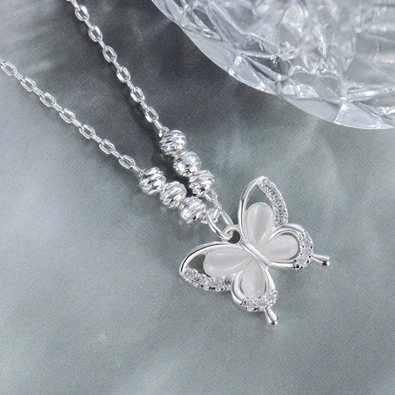 Master Kim Glass Cat Eye Necklaces Women's-3