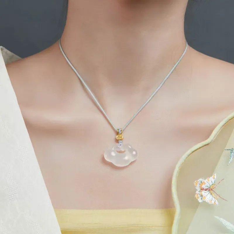 Master Kim Chalcedony Jade Necklaces Women's-5