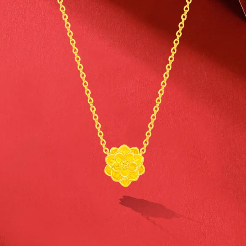 Master Kim Solid Gold Pure Gold Necklace Women's-4