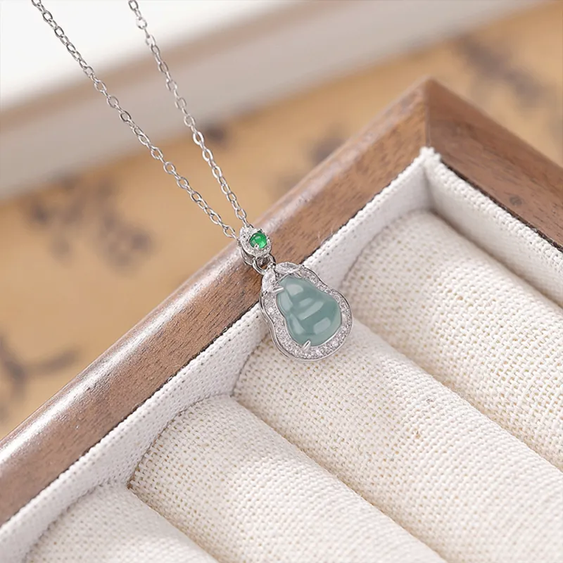 Master Kim Ice Glutinous Jadeite Necklaces Women's-3