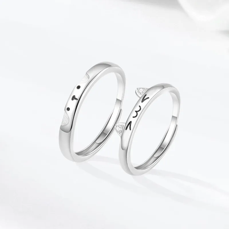 Master Kim Sterling Silver Romantic Lover Adjustable Opening Ring Unisex-2