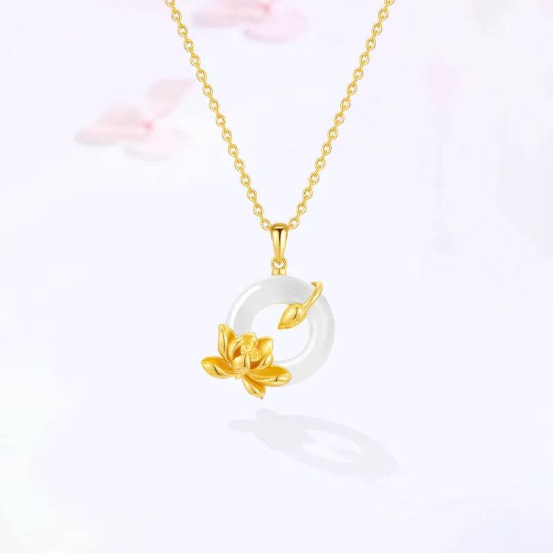 Master Kim White Jade Bodhi Necklaces Unisex-3