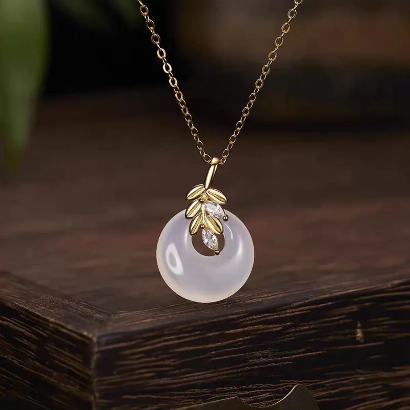 Master Kim Chalcedony S925 Silver Necklace Women's-4