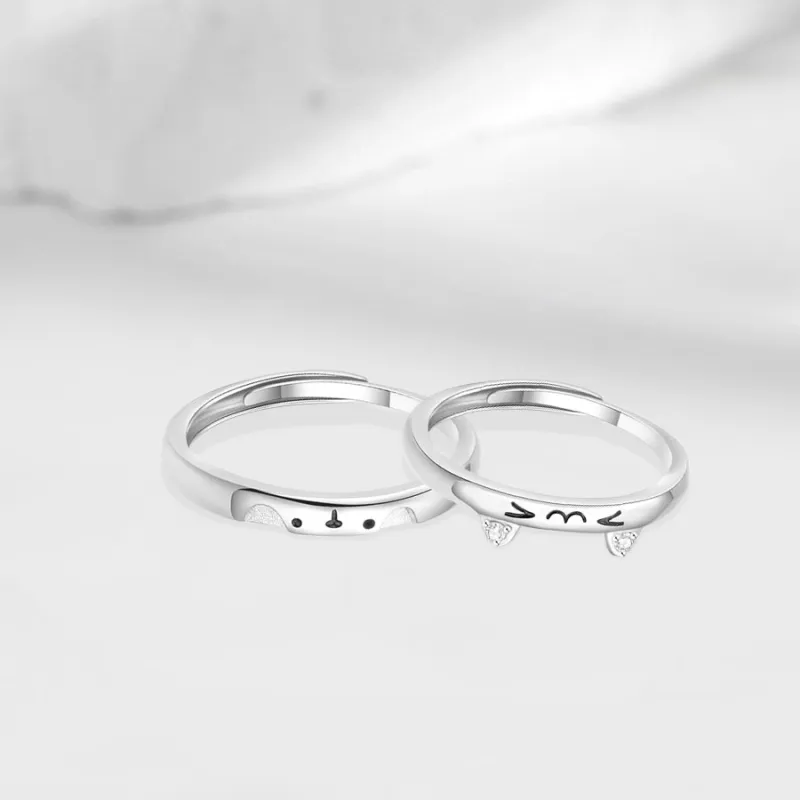 Master Kim Sterling Silver Romantic Lover Adjustable Opening Ring Unisex-4