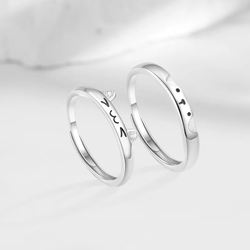 Master Kim Sterling Silver Romantic Lover Adjustable Opening Ring Unisex-3