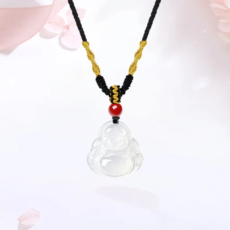 Master Kim Natural Chalcedony Jade Necklaces Unisex-4