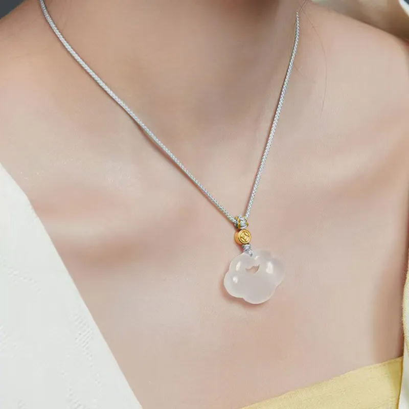 Master Kim Chalcedony Jade Necklaces Women's-4