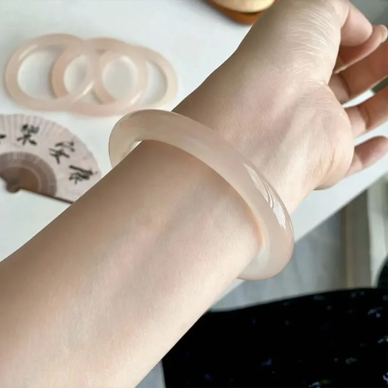 Master Kim Glass Cat Eye Jade Bangles Women's-5