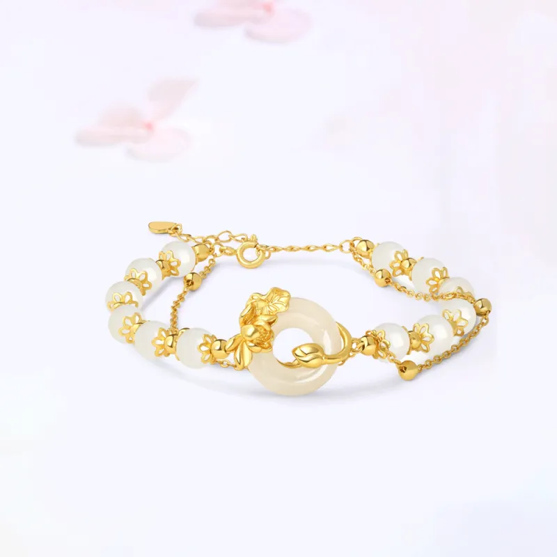 Master Kim Bracelets Pale Greenish White Jade Women's-2