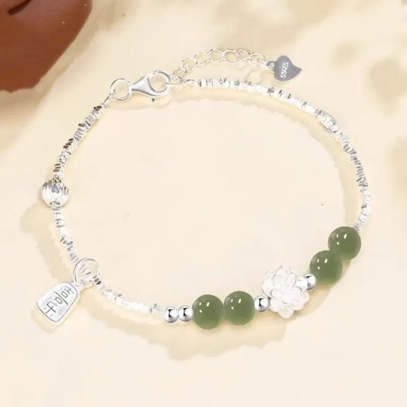 Master Kim Hetian Jade Bracelets Pale Greenish White Jade Women's-3