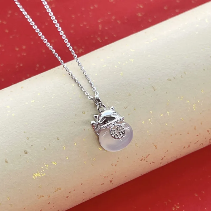 Master Kim Chalcedony Jade Necklaces Women's-3