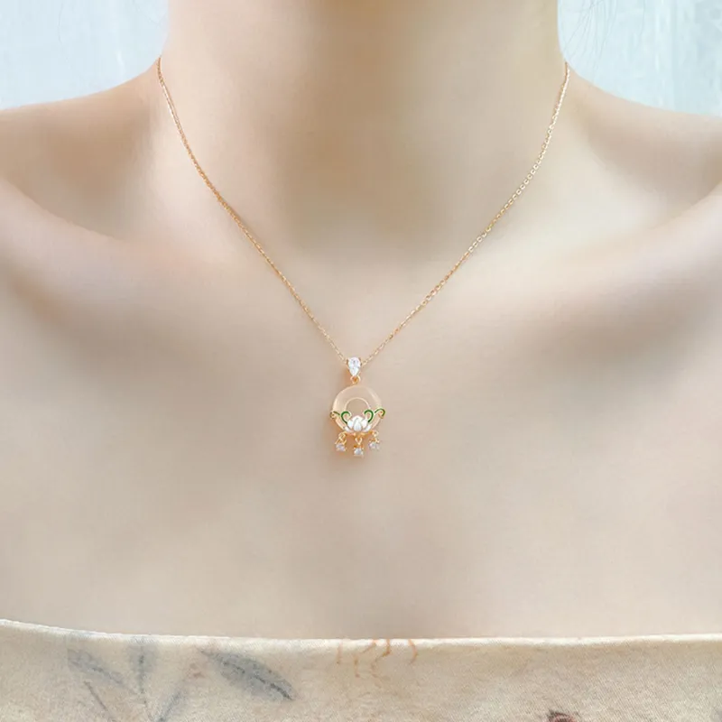 Master Kim Chalcedony Jade Necklaces Women's-4
