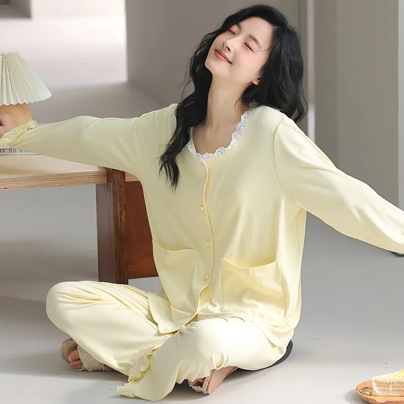 MIIOW Pajama Set Women's Light Yellow-4