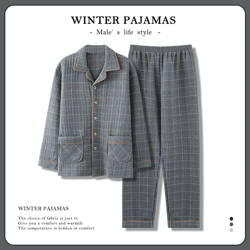 MIIOW Pajama Set Men's Light Gray-1