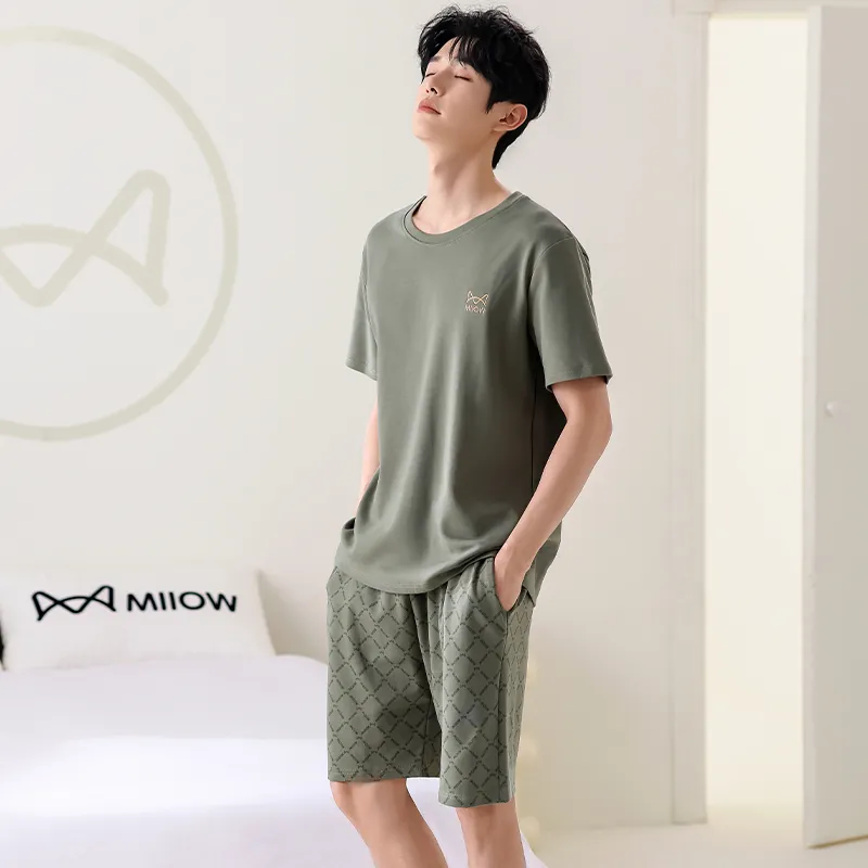 MIIOW Pajama Set Men's Army Green-5