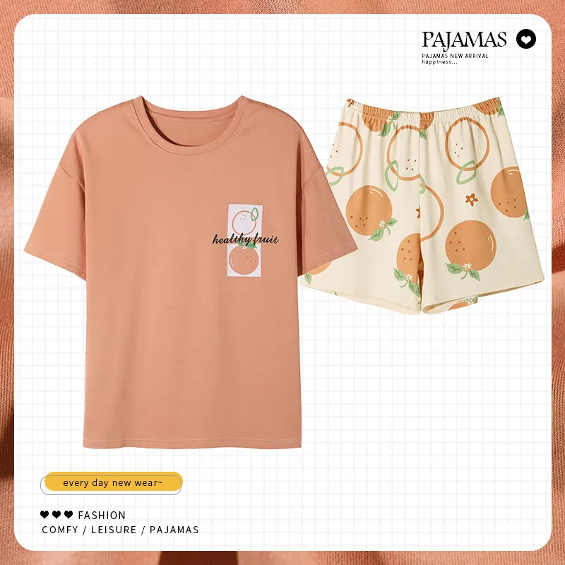 MIIOW Pajama Set Women's Orange Red-5