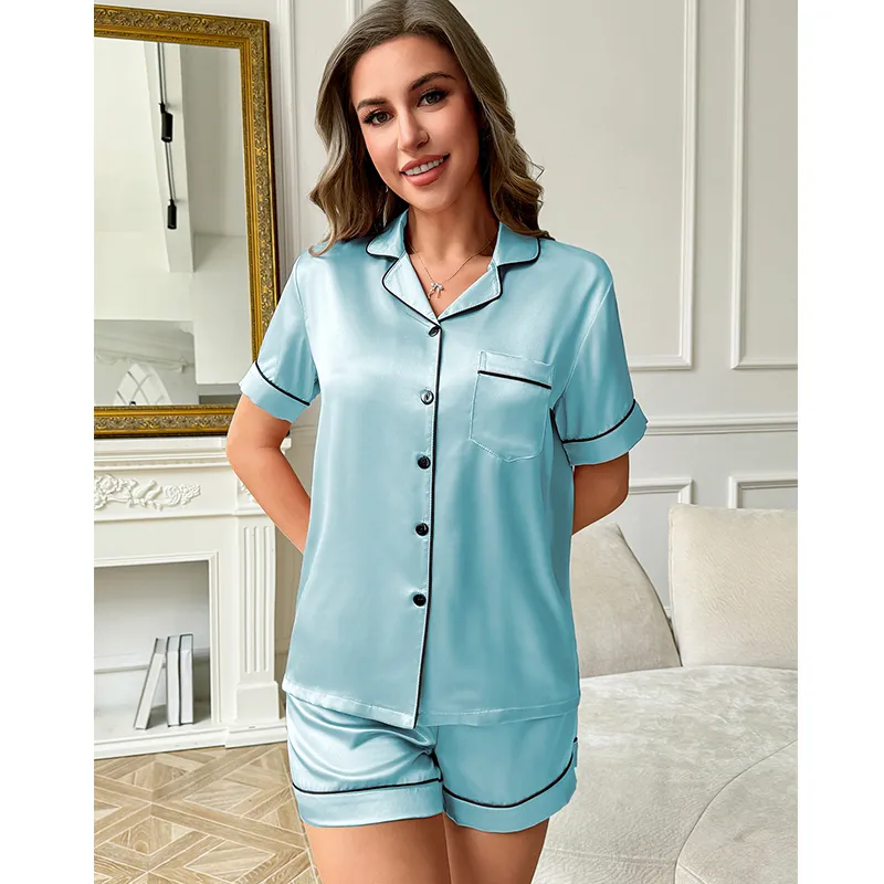MIIOW Pajama Set Women's Single Pack Lake Blue-4