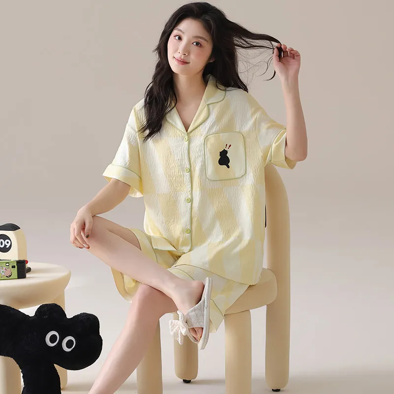 MIIOW Pajama Set Women's Light Yellow-3