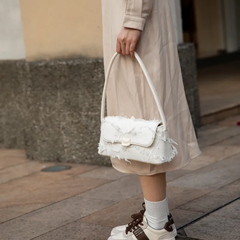 MACKJANICE Synthetic Leather Shoulder Bag Women's White-11