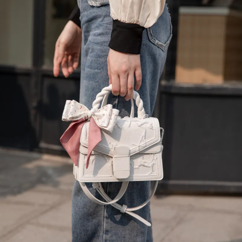 MACKJANICE PU Shoulder Bag Women's White & Pink-9