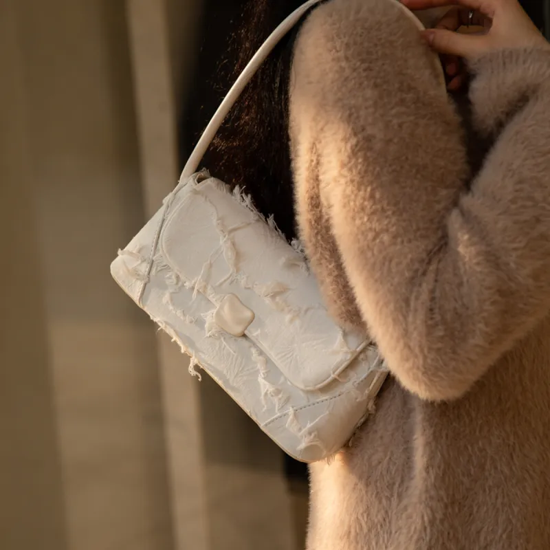 MACKJANICE Synthetic Leather Shoulder Bag Women's White-4