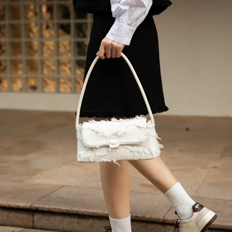 MACKJANICE Synthetic Leather Shoulder Bag Women's White-9