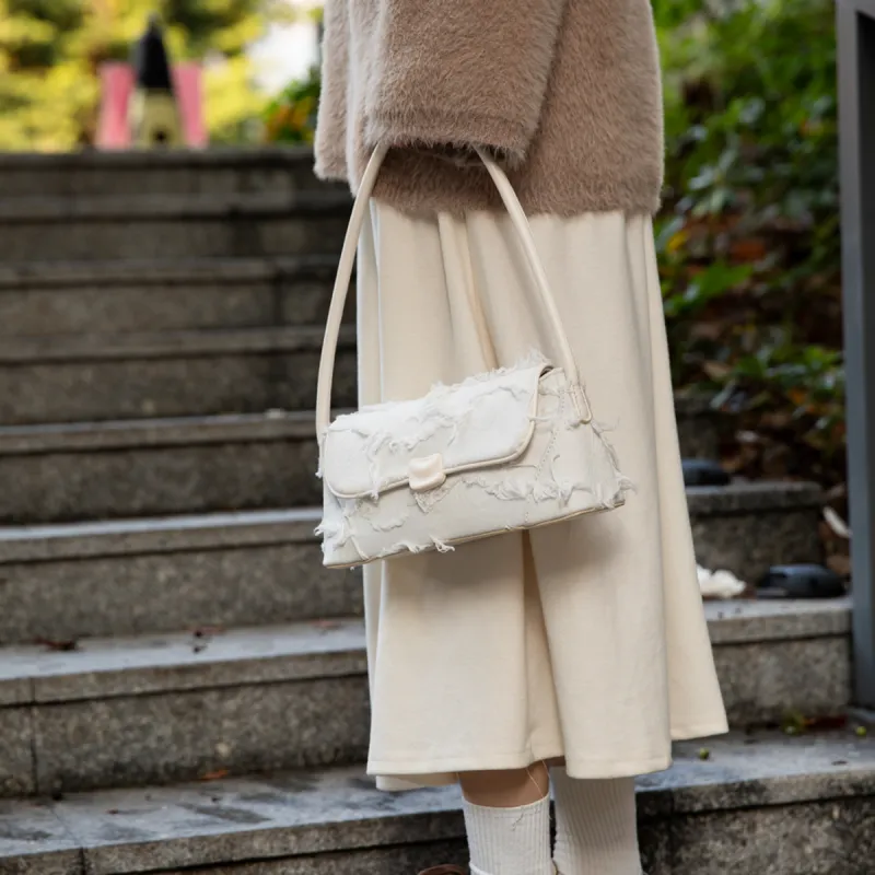 MACKJANICE Synthetic Leather Shoulder Bag Women's White-8