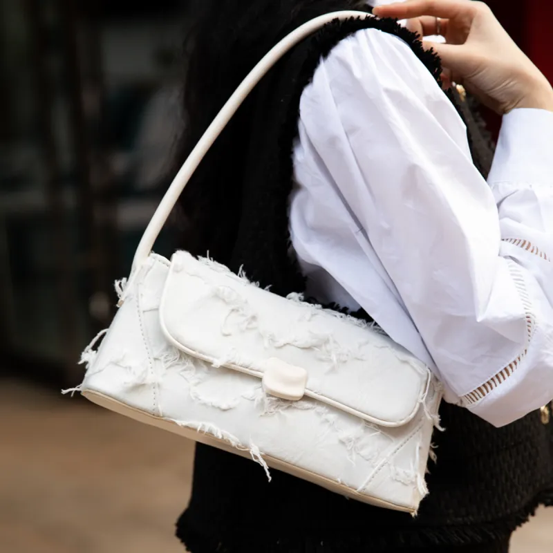 MACKJANICE Synthetic Leather Shoulder Bag Women's White-10