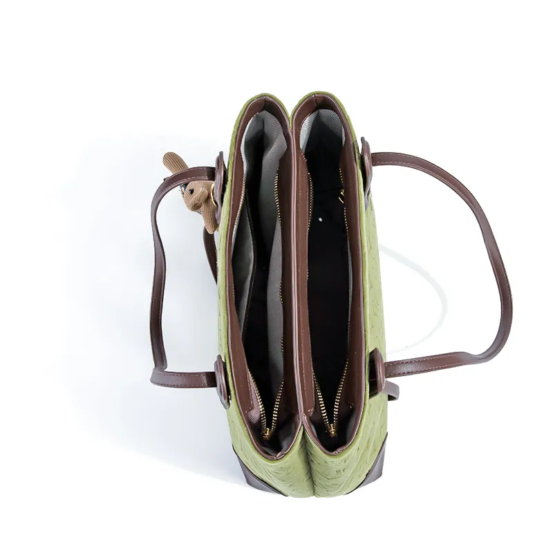 MACKJANICE PU One Shoulder Handbag Women's Embossed Green-3