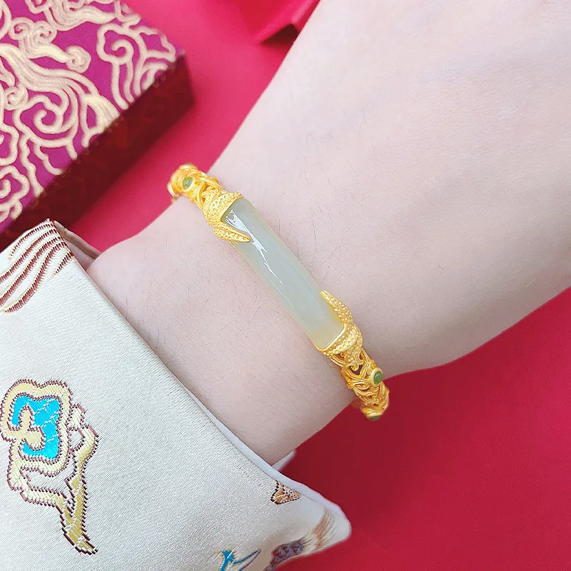 Love Hetian Jade Bangles Green Jade Women's-8